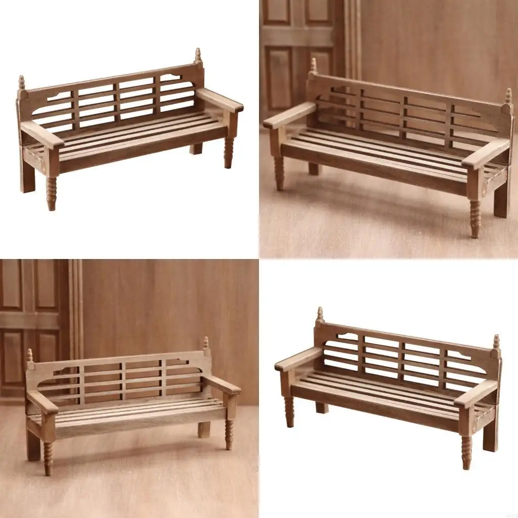 

Wooden Miniature Chair Model Figure For Outdoor Dollhouses Scene Display 1/12 Scale Model Building Layouts Accessories