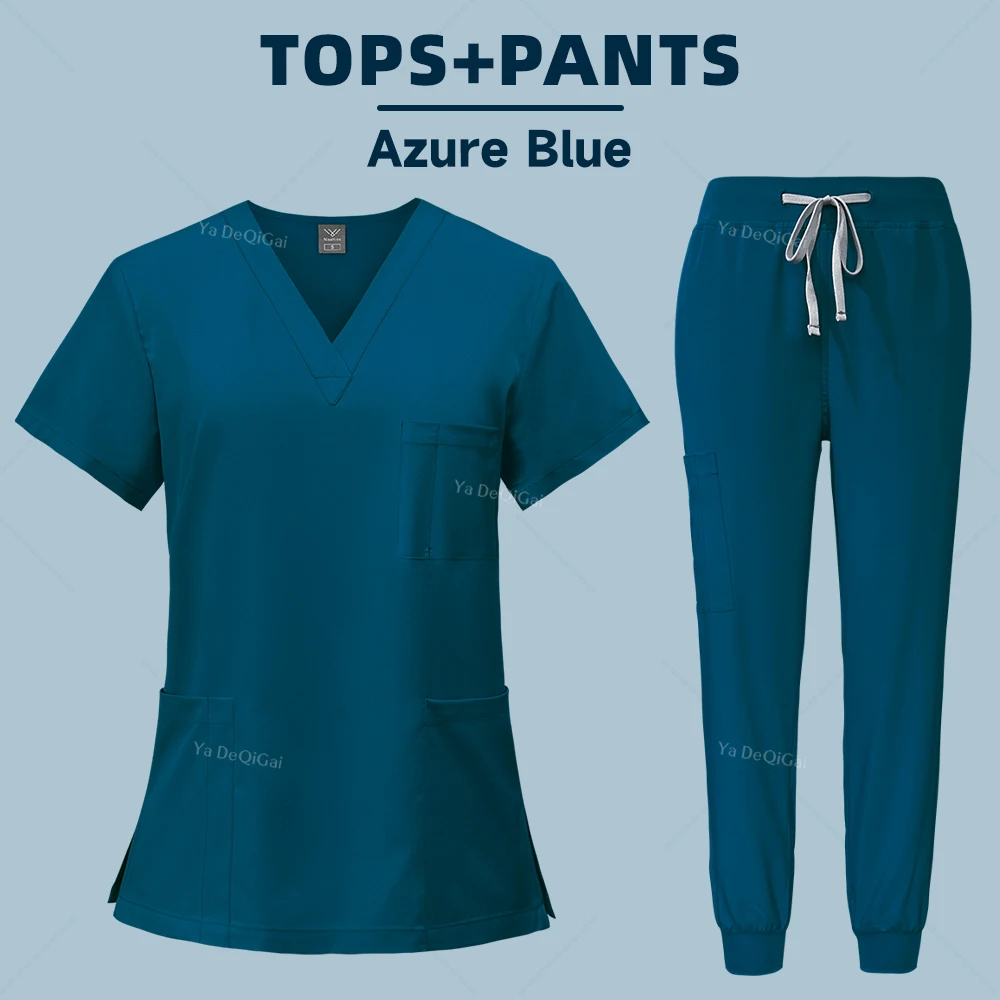 Uniforme de enfermería para mujer, conjunto de pantalones superiores, trajes médicos, ropa de trabajo de cirugía médica, ropa clínica, nuevo