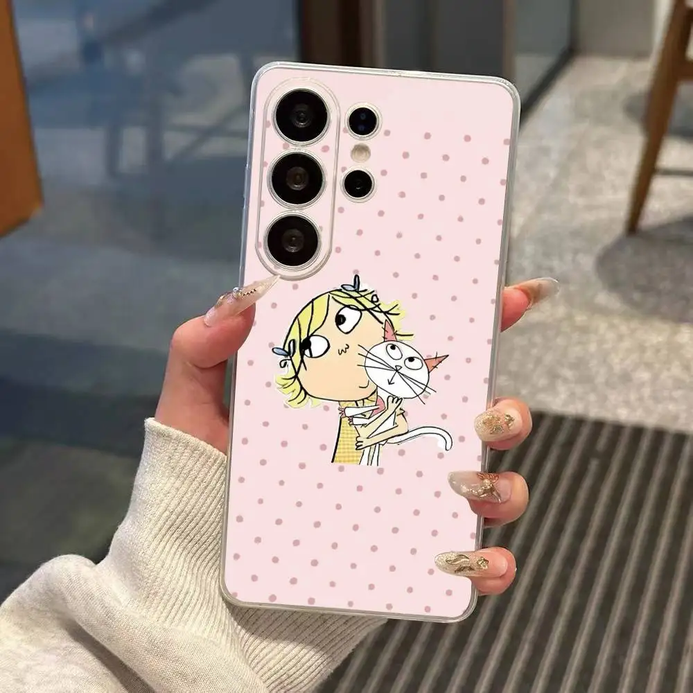 C-Charlie and L-Lola  Phone Case Transparent Silicone Soft For Samsung S25,S24,S21,S22,S23,S30,Ultra,S20,Plus,Fe