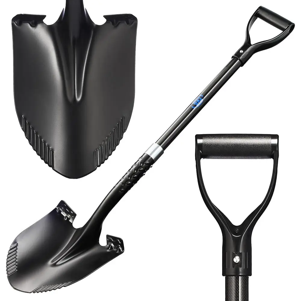 

Heavy-Duty Gardening Shovel with Round Blade and Comfortable D-Grip Handle for Deep Digging