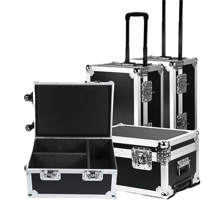 Custom-Made Large Handle Toolbox Multi-functional Maintenance Aluminum Alloy Box with Combination Lock Rolling Wheel Storage