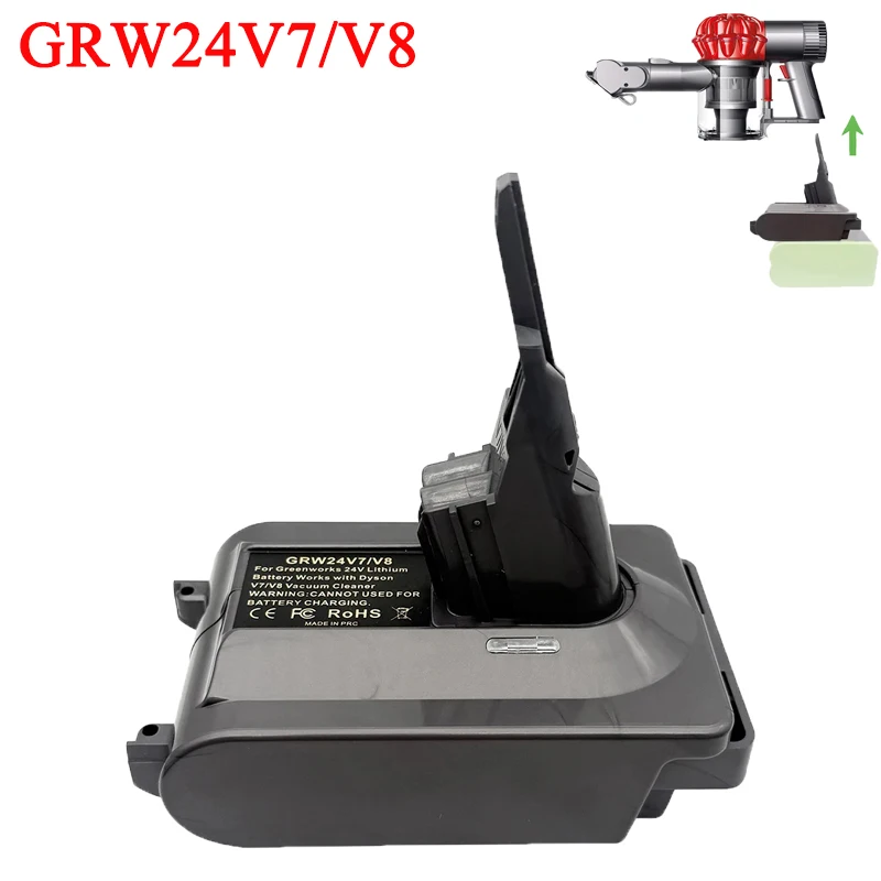 

For Dyson V7/V8 GRW24V7V8 Battery Adapter Converter for Greenworks 24V Batteries Converting To for Dyson V7/V8 Vacuum Cleaners