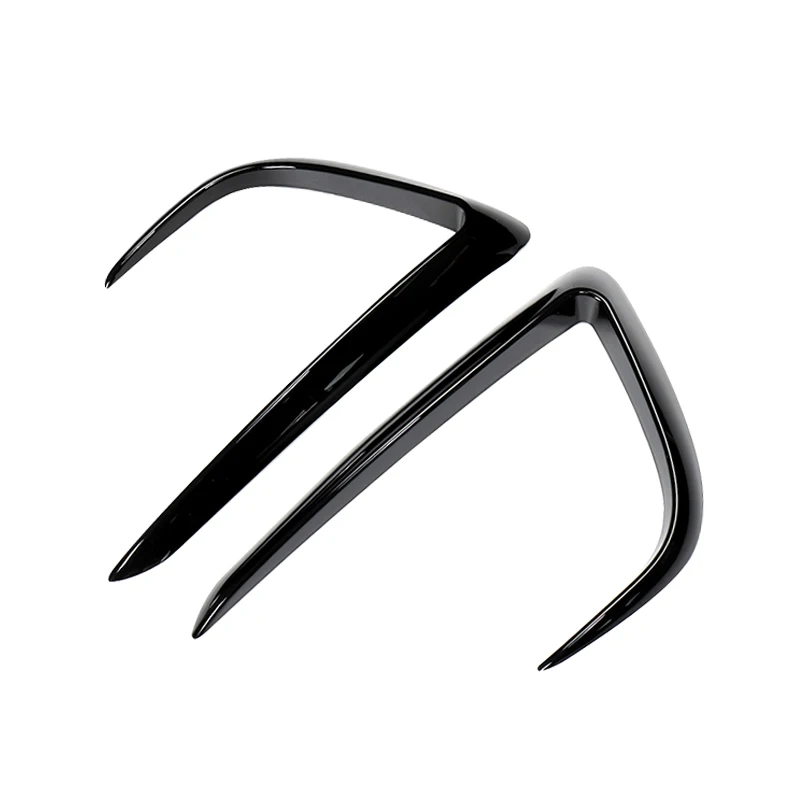 1 Pair Glossy Black Front Bumper Fog Light Cover Eyebrow Spoiler Trim Strip Frame Fit for Tesla Model 3 2017 2018 2019 2020 2021