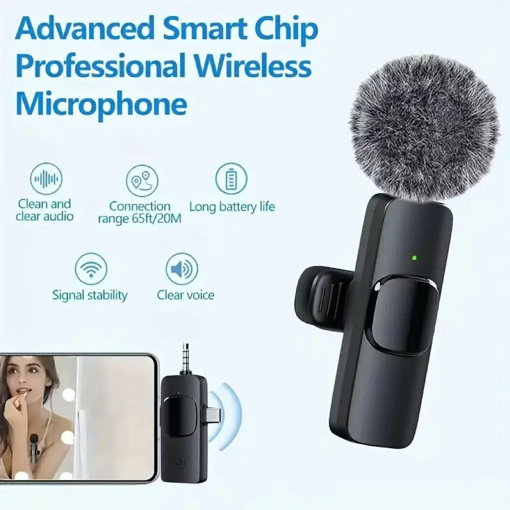 ميكروفون لاسلكي Lavalier ميكروفون البث المباشر معدات تسجيل Lavalier المؤثر الغذاء بث ميكروفون الحد من الضوضاء