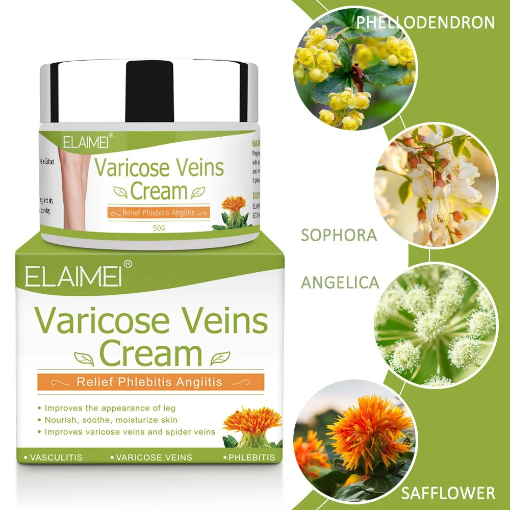 50G Varicose Vein Ointment Relieve Pain Bulging Legs Red Blood Repair Vein Cream Safflower Cream