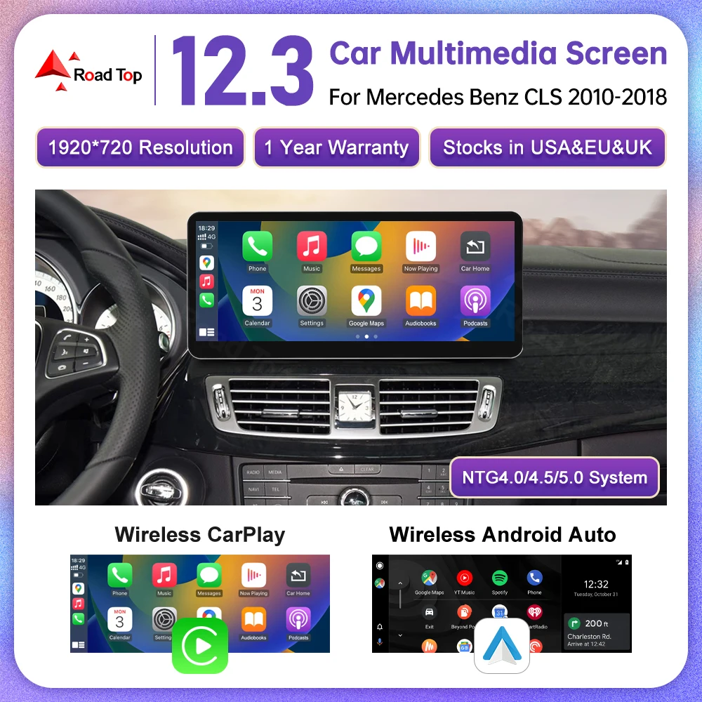 Linux Touchscreen-Radio für Mercedes Benz CLS W218 2010-2018 Android Auto Wireless CarPlay Airplay Mirroring Auto-Multimedia