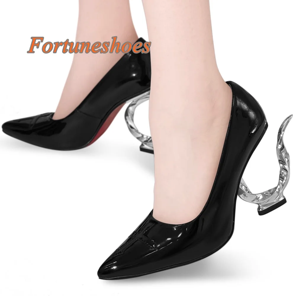 

One Word Belt Buckle Shallow Pumps Strange Style Heel Solid Pointed Toe Pumps 2025 New Arrivals Fashion Casual Summer Pumps