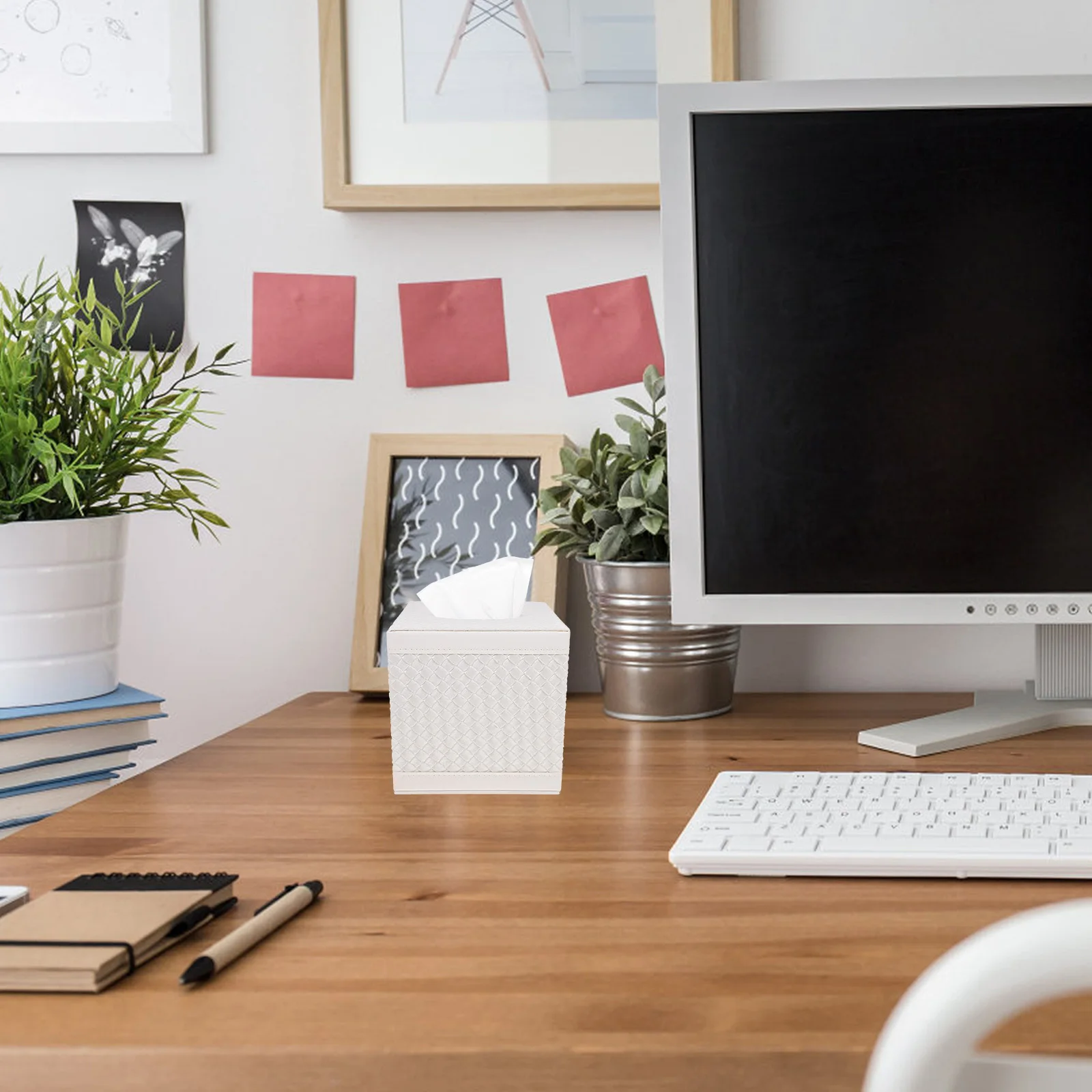 

1Pcs PU Tissue Box Square Holder for Bathroom Office Hotel Home Decorative Storage Organizer Sturdy Mdf Core Tissues