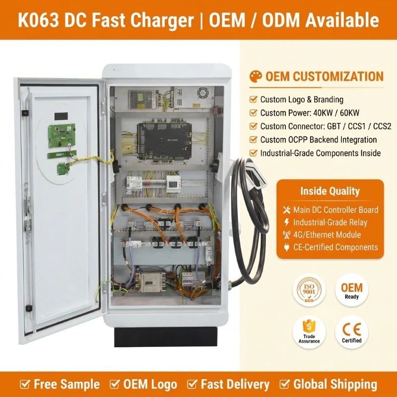 Customized 40KW 60KW GBT Double DC EV Charging Pile 200-1000V Floor Mount OCPP 1.6J 4G RFID IP54 Electric Car Fast Charging Stat