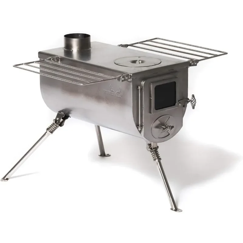 

Winnerwell Woodlander Portable Wood Burning Stove for Tents Large Tent Stove Shelters and Camping Includes Chimney Pipe