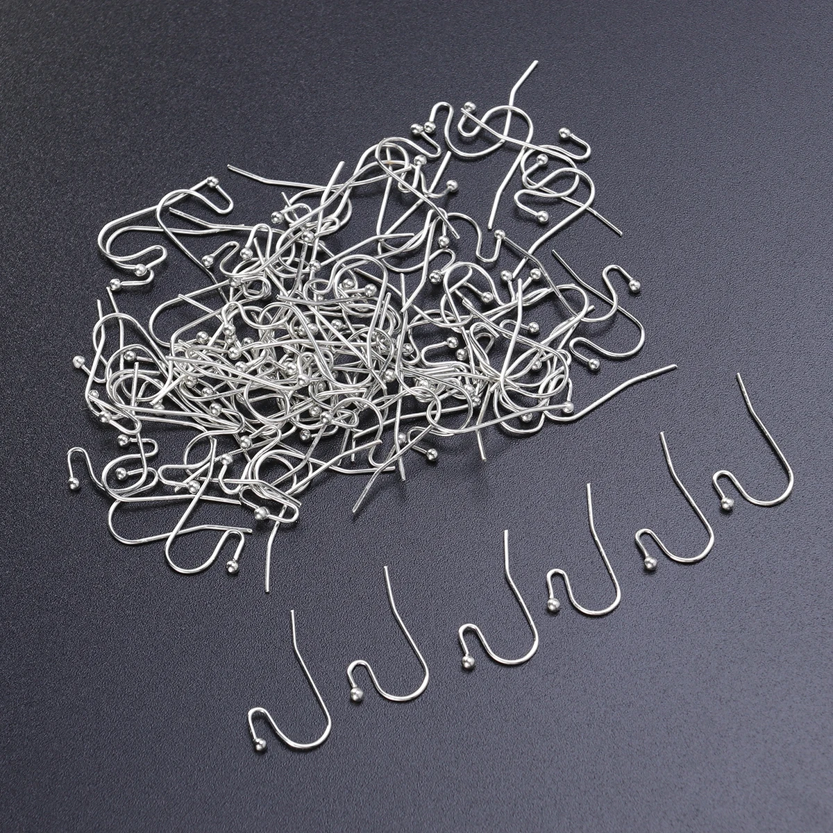 

100 Pcs Ear Hook Accessories Earring with Spring and Ball Silver Hooks Pins Manual Tone Wire