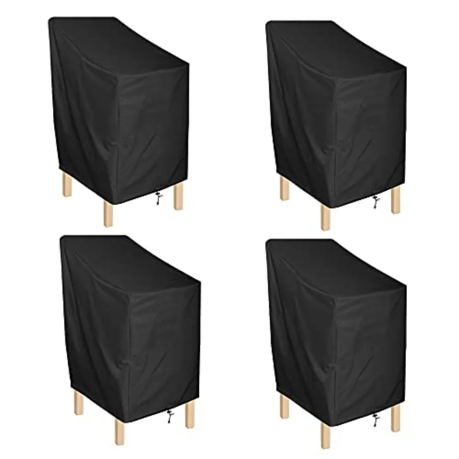 

Waterproof Patio Chair Covers UV-Resistant Windproof Outdoor Barstools Chair Cover Stackable Lawn High Back Dining Chair Furnit
