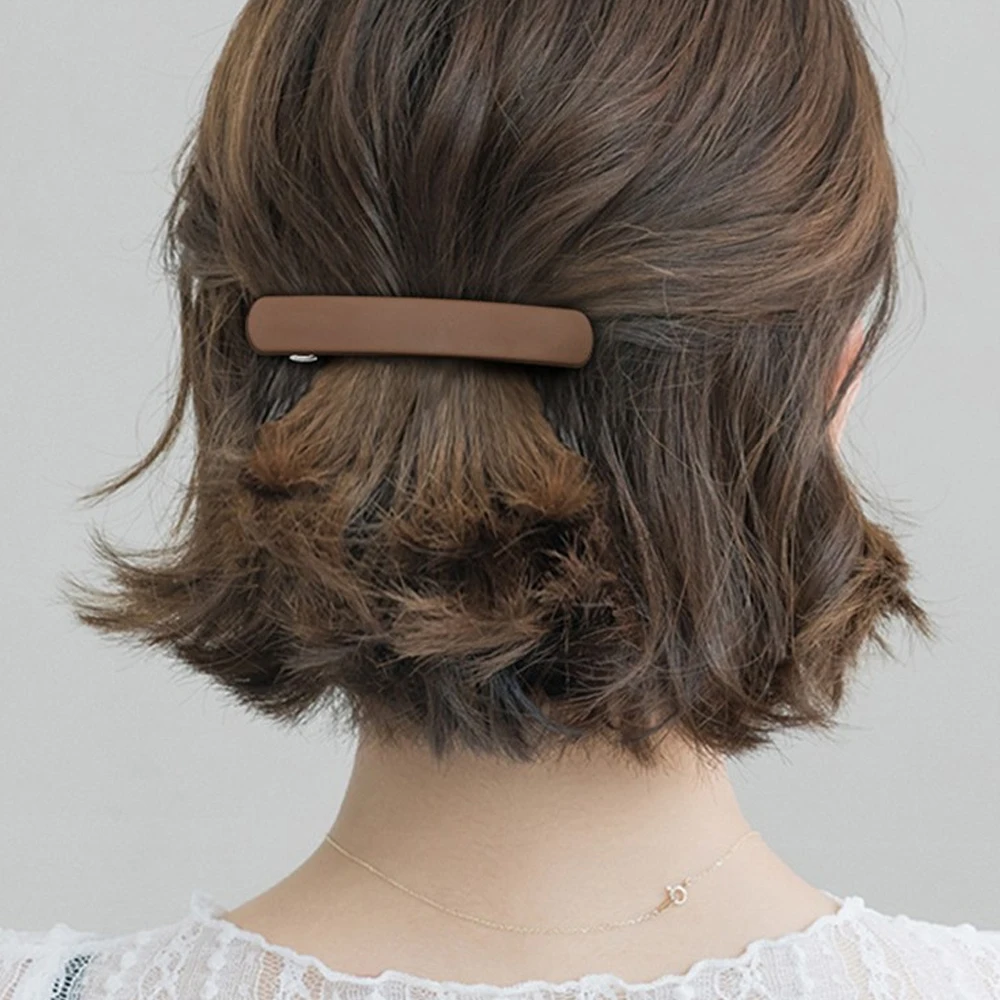 French Matte Spring Barrettes Non Slip Strong Hold Flat Hair Clips For Ponytail Holder Women Girls Hair Styling Accessories