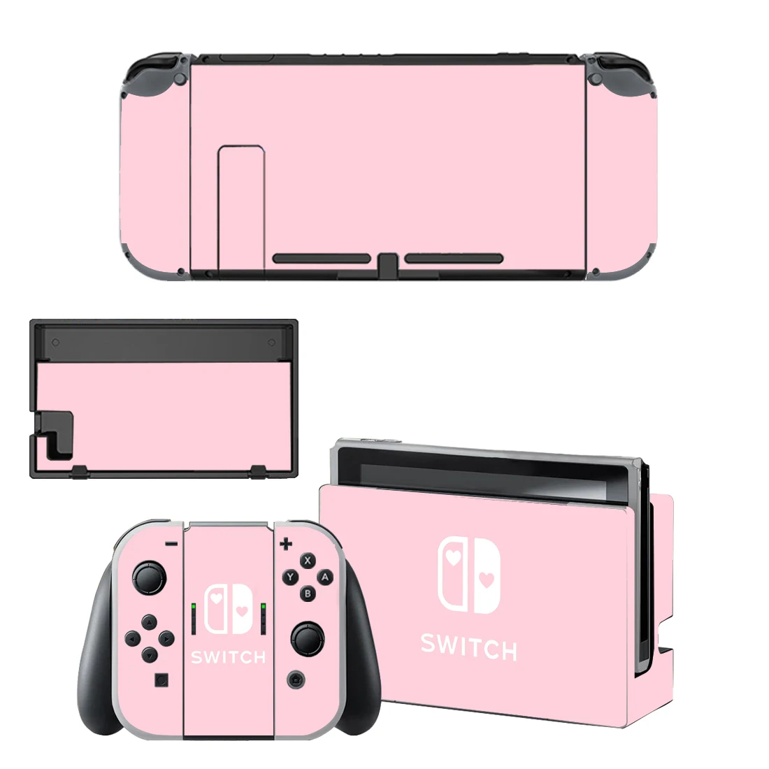 Pure Pink Purple Color Protector Sticker Skin for Nintendo Switch NS Console Dock Charger Stand Holder Joy-con Controller Vinyl