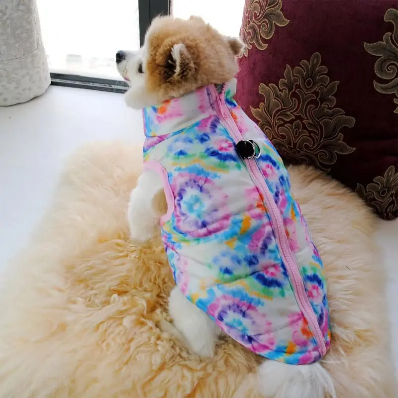 Windproof Warm Padded Pet Dog Cat Vest with Leash Ring, Comfortable Winter Coat for Shiba Inu Dachshund