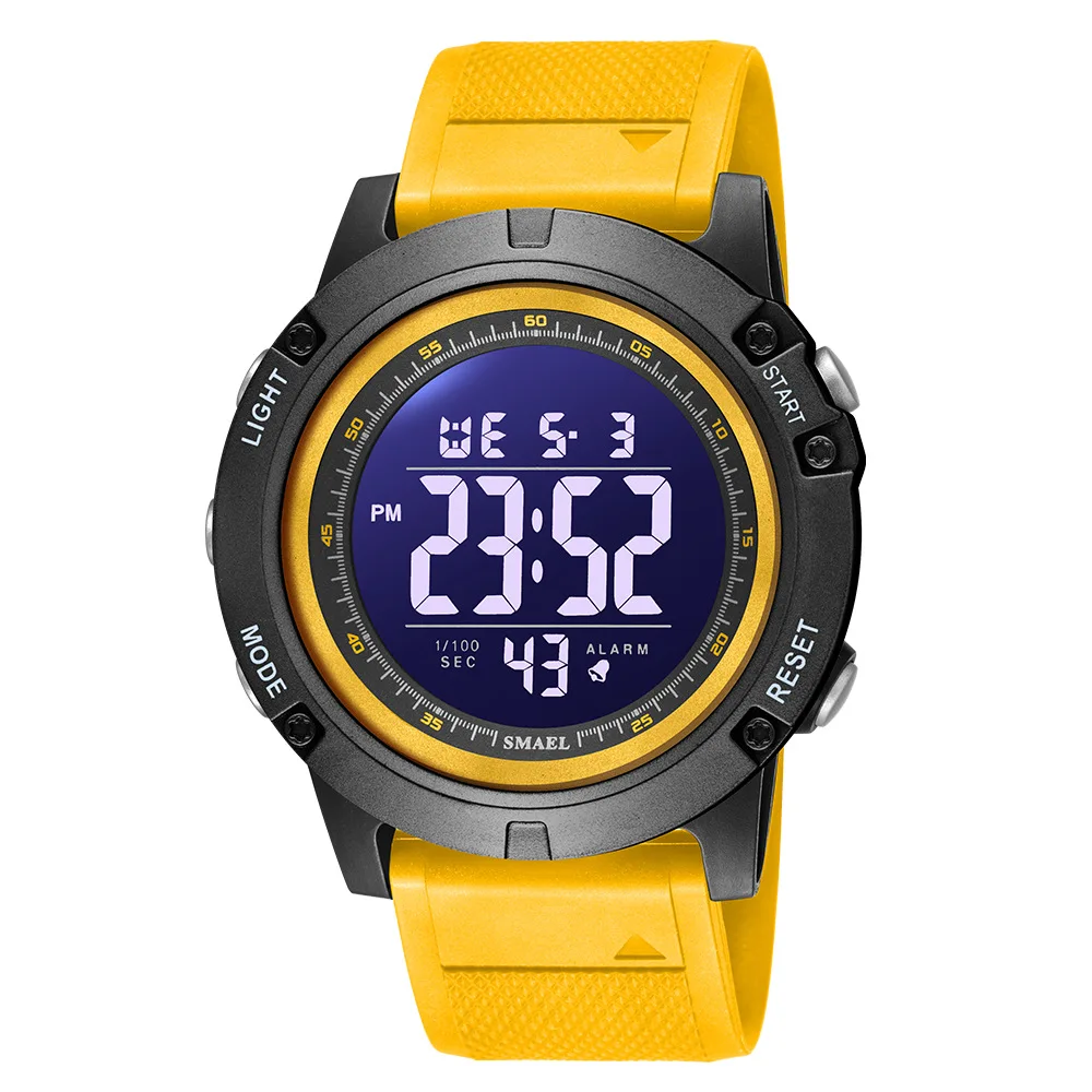 Tactical Watch Men Digital Sport Watches Yellow Silicone Strap Waterproof Multi Function Military Mens Wristwatch Male Clocks