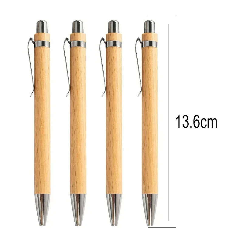 Imagem -04 - Caneta Esferográfica Bamboo Wood Tinta Azul e Preta Escritório Escola Escrita Papelaria Canetas Bola Assinatura Negócio 1.0 mm Tip 100 Pcs