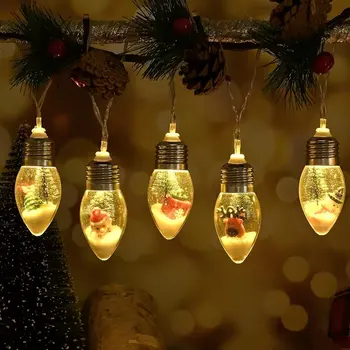 59.06inch 10 Lights, 3m 20 Lights Christmas Tree Santa Claus Snowman Bulb Decoration…