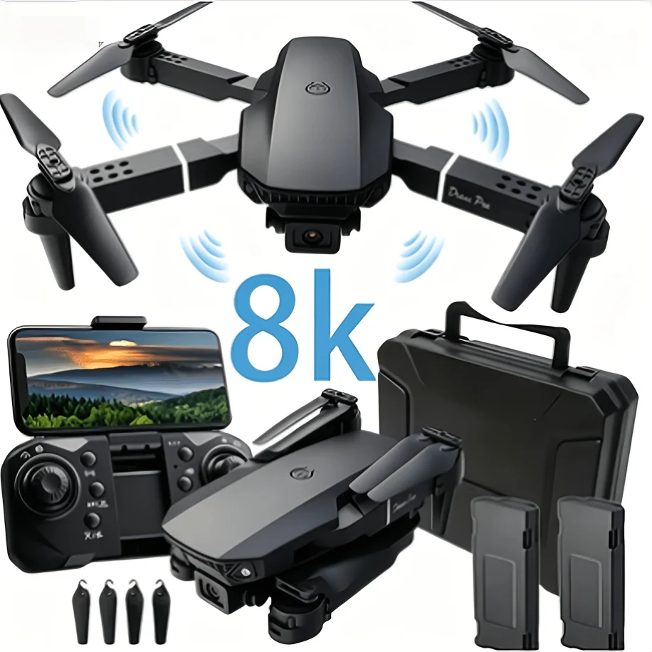 2026 NEW  Drone With Dual Camera With 2 Batteries, 90° Adjustable Dual Cameras | One-Key Takeoff/Landing, Altitude Hold, 360° Stunt Roll, Beginner-Level Foldable RC ; Wi-Fi Control, High Definition Video Resolution, USB Charging