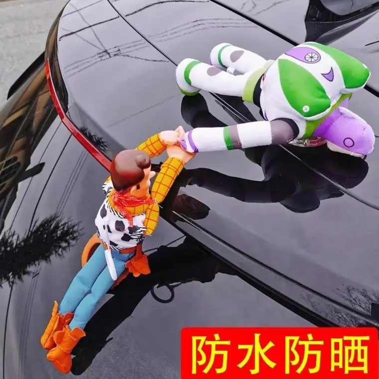 2pcs/Lot Toy Story Sherif Woody Buzz Lightyear Car Dolls Plush Toys Outside Hang Toy Cute Auto Accessories Car Decoration