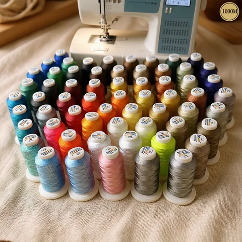 Polyester Embroidery Thread High Strength For Brother Singer Janome Babylock Embroidery Machine 1000m Filament Threads