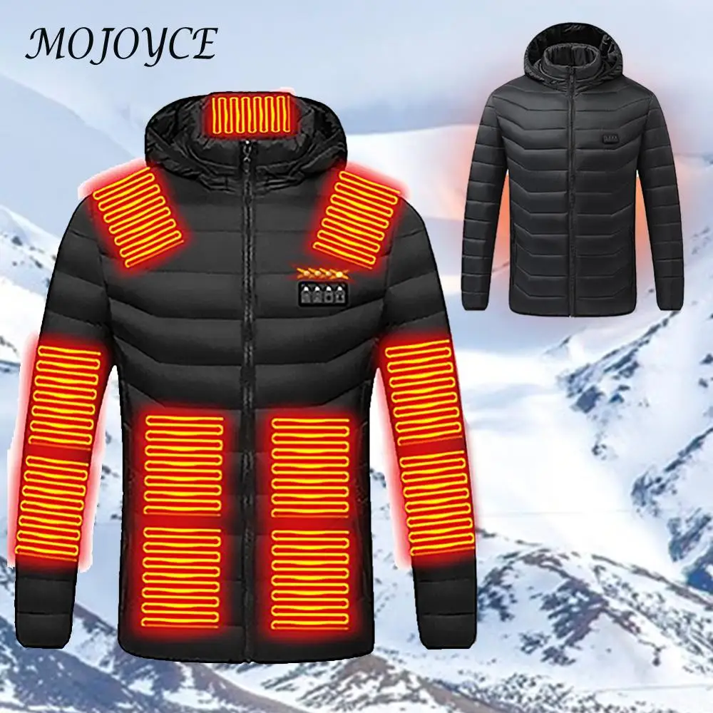 21 Areas Heated Jacket Men Ski Thermal Clothing Heated Coat Heatable Cotton Jacket for Outdoor Hunting Hiking Camping Skiing