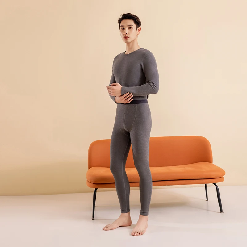 Semir Underwear Set Men Lightweight and Comfortable Thick Base Layer Inner Wear Slim Fit Autumn Underwear Simple Versatile