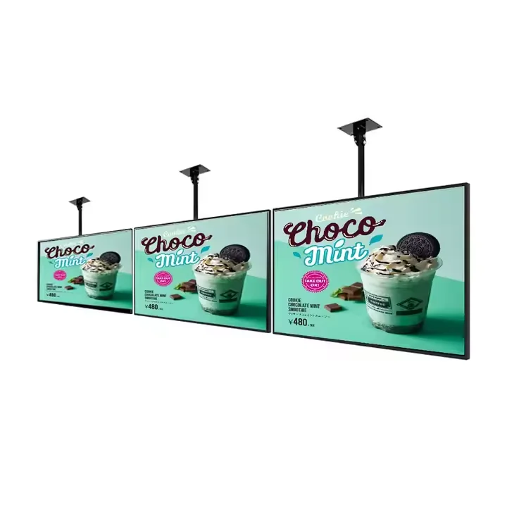 

55 Inch Indoor Android Digital Signage Advertising Ultra-Thin Hanging Wall Mounted Lcd Menu Board 4K Wifi Animation Retail Store