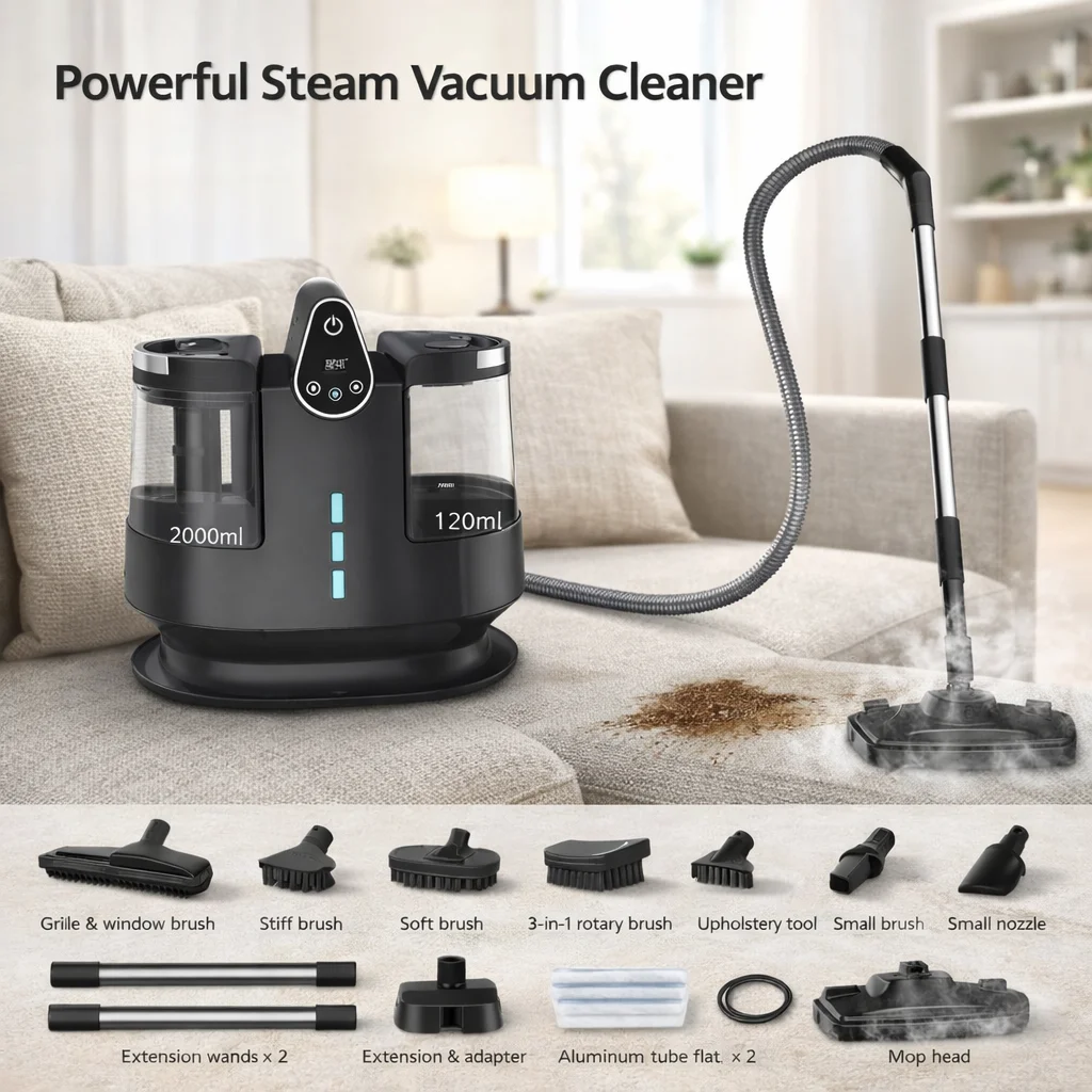 Home Use Multifunction Wash Vacuum All in One Strong Suction Limpiador De Alfombras Steam Cleaner for Carpet Upholstery Cleaning
