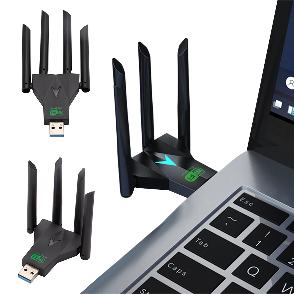 1300 Мбит/с Wi-Fi USB-адаптер двухдиапазонный 2,4/5,8 ГГц USB 3.0 Wi-Fi-ключ 4 антенны беспроводной приемник WiFi-адаптер для ПК/ноутбука