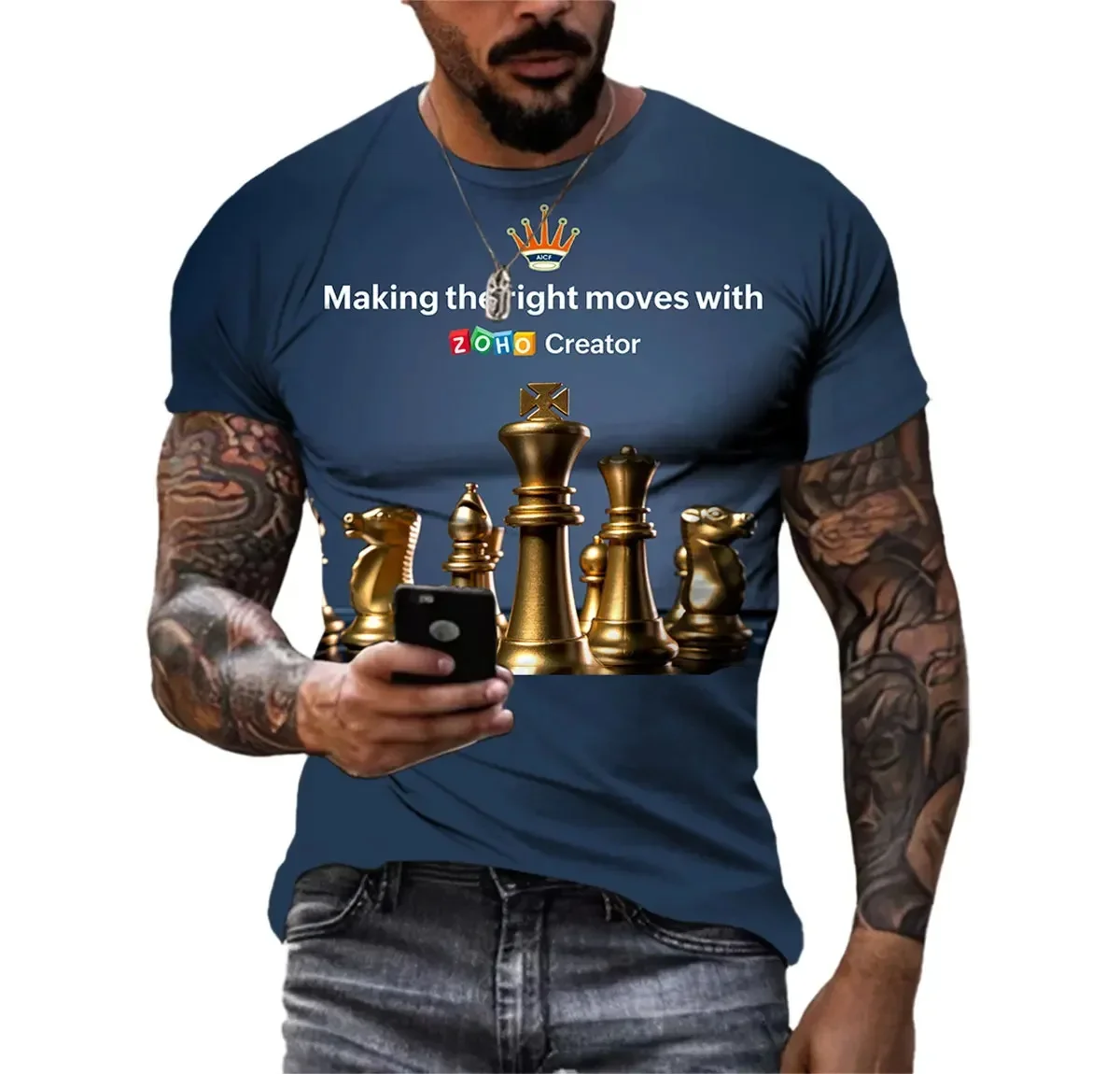 

Fashionable and Lnteresting Chess Pictures For Men's T-Shirts Trend Digital Printing Casual Round Neck Short Sleeved