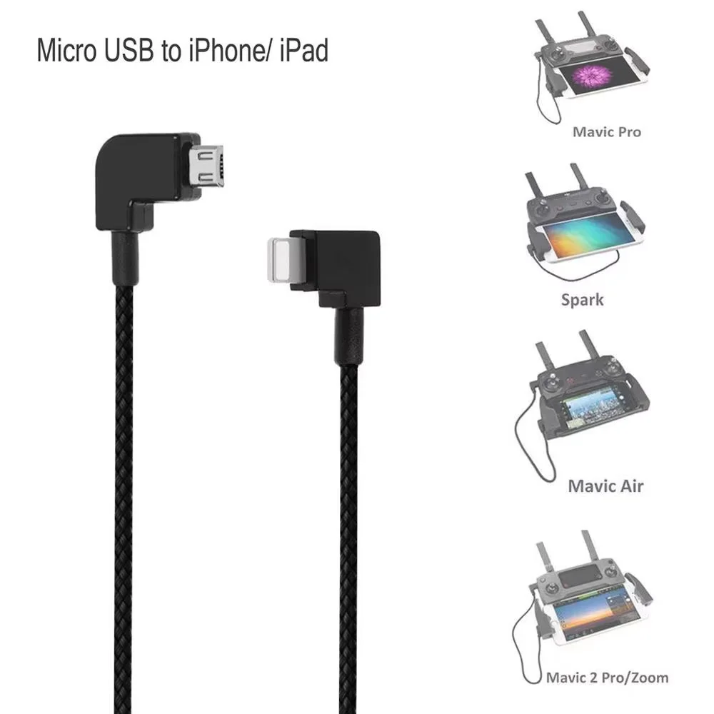 

Micro USB to Type C Android Data Cable Cord for iphone DJI Mavic 2 Zoom/Pro/Mavic PRO/Mavic AIR/Spark for USB-C Device Cellphone