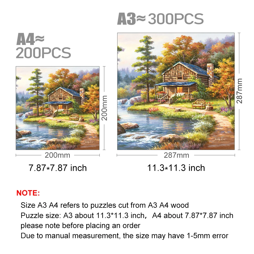 Stream House Wooden Jigsaw Puzzle Party Games Toys For Adults Wood Puzzles Board Game  Wood Scenery Puzzle For Children