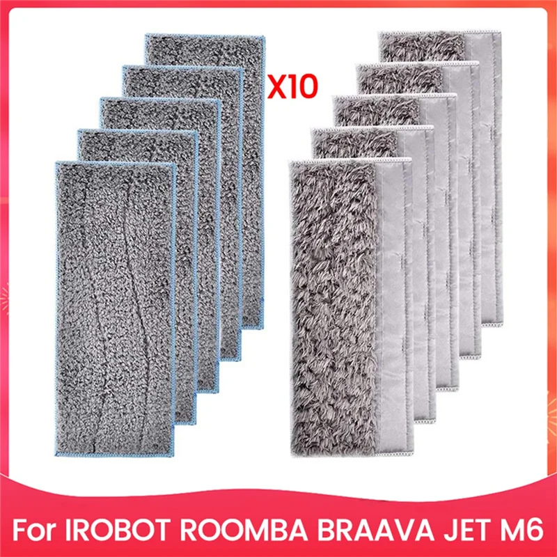 ABGP-10PCS mop kit de pano molhado e seco forirobot roomba braava jet m6 varrendo robô acessórios substituição pano limpeza