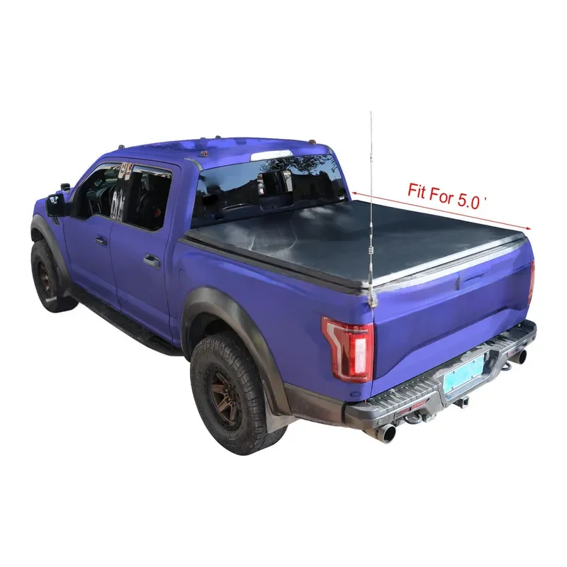 Soft Roll Up Tonneau Cover for Nissan Navara D40 Pickup Truck Tri-Fold Cargo Bed Cap Waterproof Dustproof