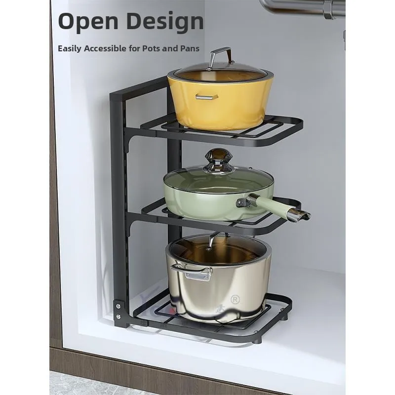 

Stainl Steel Kitchen Sink Pot Holder Multi-layered Storage Ra for Py And Cercs Home Use Cabinet Internal Partition