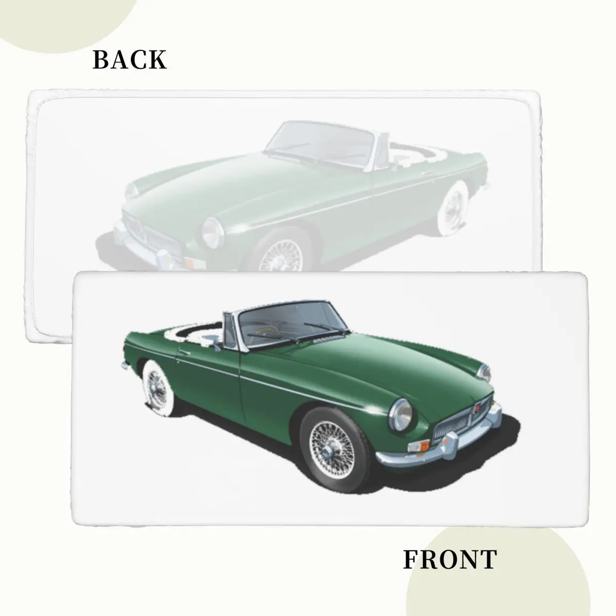 MGB Roadster In British Racing Green Custom Rectangular Tablecloth Waterproof Table Cover for Dining Events Table Cloth