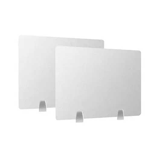 Office Desk,Wing Desktop Privacy Panel Frosted Glass Clamp-on Desk Divider Partition