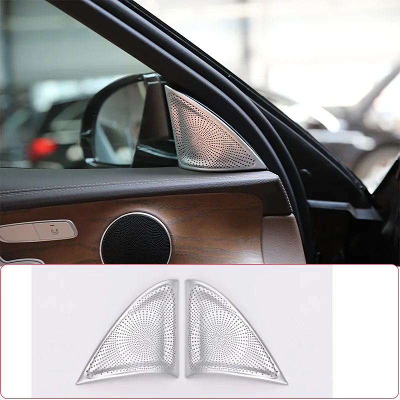 

For Mercedes Benz E Class W213 2016-2022 Stainless Steel Car Door Window Tweeter Audio Speaker Cover Stickers Car Accessories