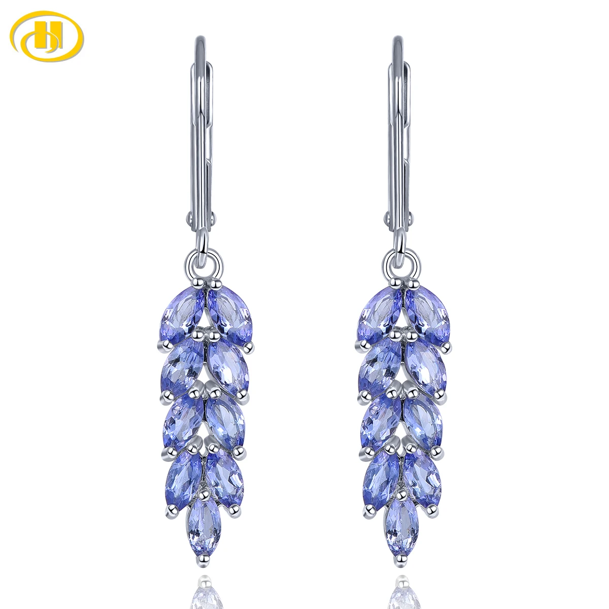 

Natural Genuine Tanzanite Sterling Silver Drop Earring 2.3 Carats Tanzanite Gemstone Classic Romantic Women Jewelry S925 Gifts