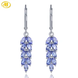 Natural Genuine Tanzanite Sterling Silver Drop Earring 2.3 Carats Tanzanite Gemstone Classic Romantic Women Jewelry S925 Gifts