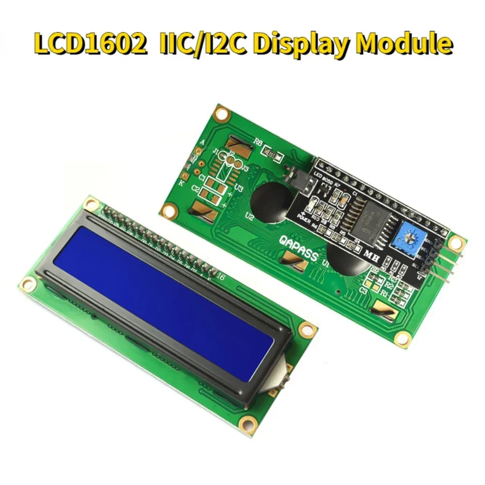 DC 5 Volt 1602 LCD Display Module Liquid Crystal Display Module with IIC/I2C Interface Adapter Board Blue Screen Display Module