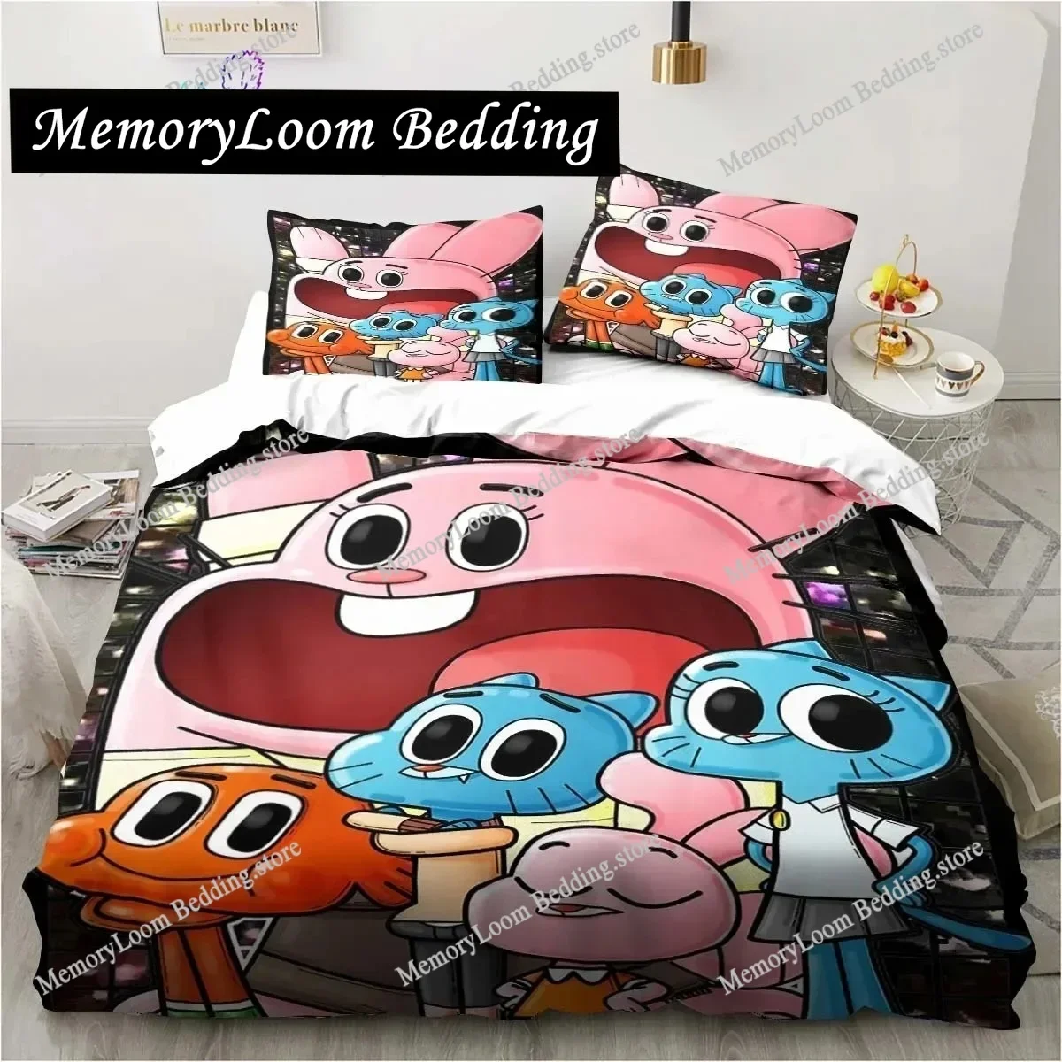 3D Printed Anime Amazing World Gumball Bedding Set Duvet Cover Bedroom Comforter Single Twin King Size Quilt Cover Home Textiles