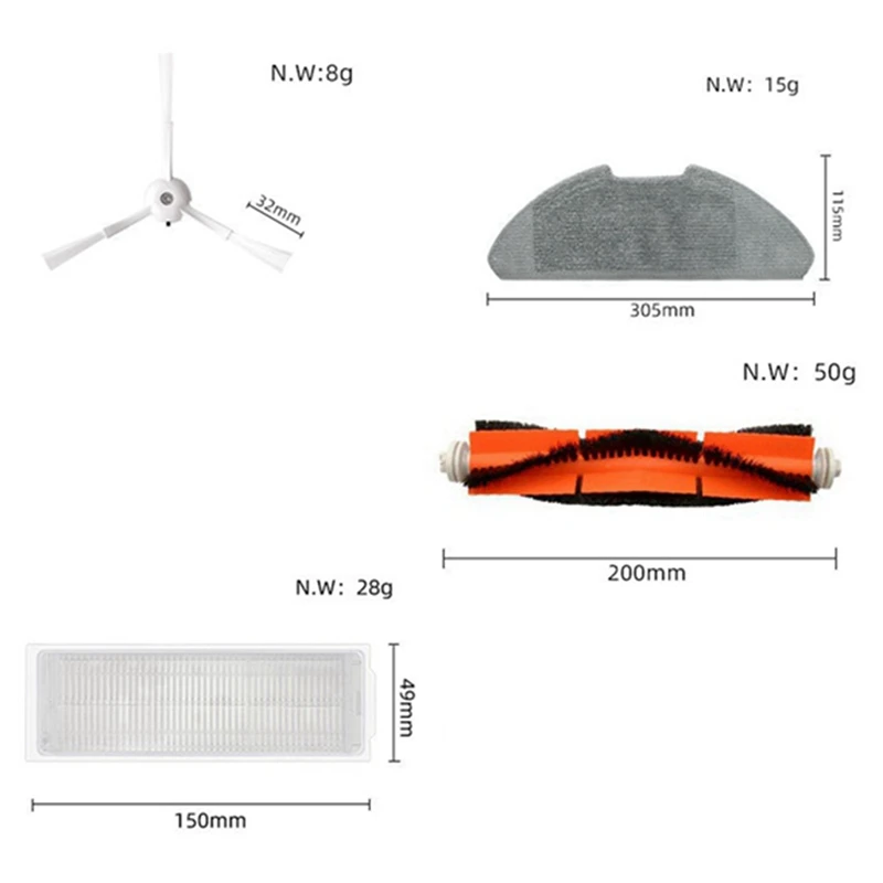 Main Brush Hepa Filter Replacement Vacuum Cleaner Accessories For Xiaomi Mi Robot Vacuum-Mop 2 Pro Lite MJST1SHW MJSTL Mop Cloth