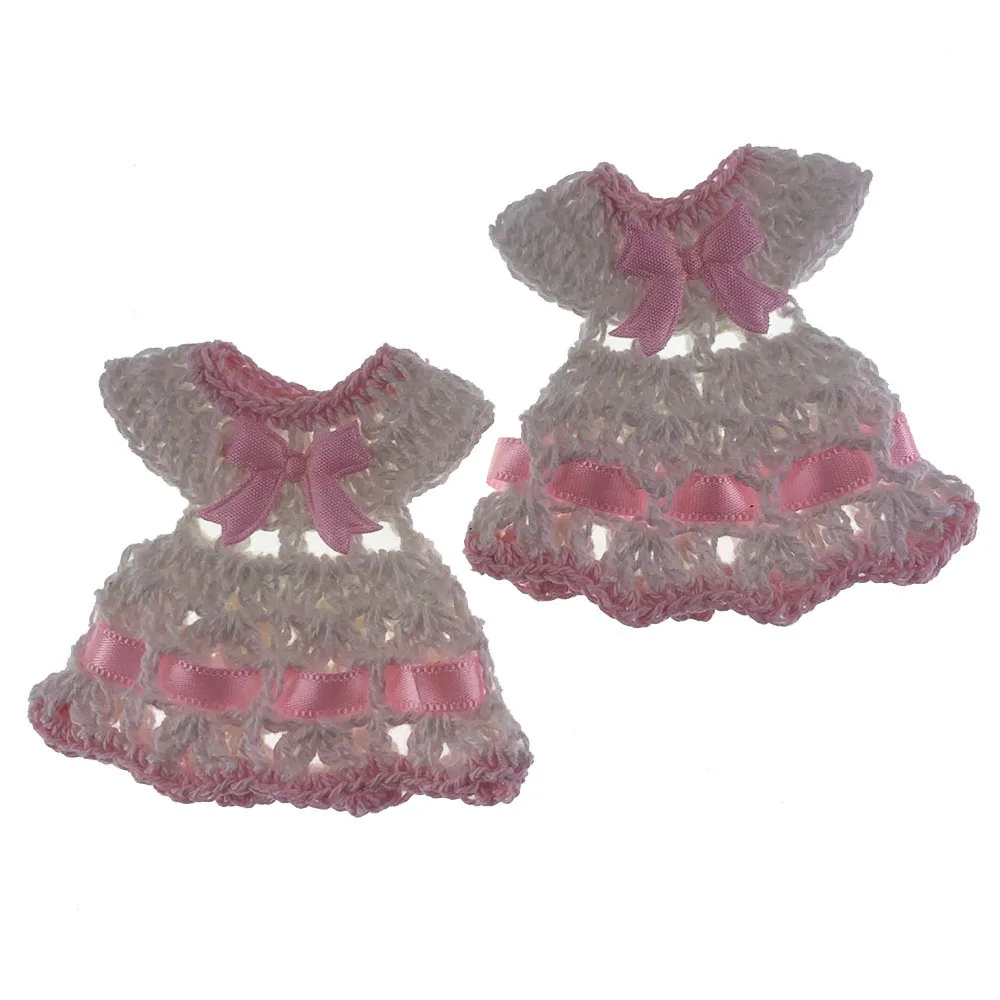 12Pcs Miniature crochet sweater dress baby shower baptism for party christening decorations 7.0cm