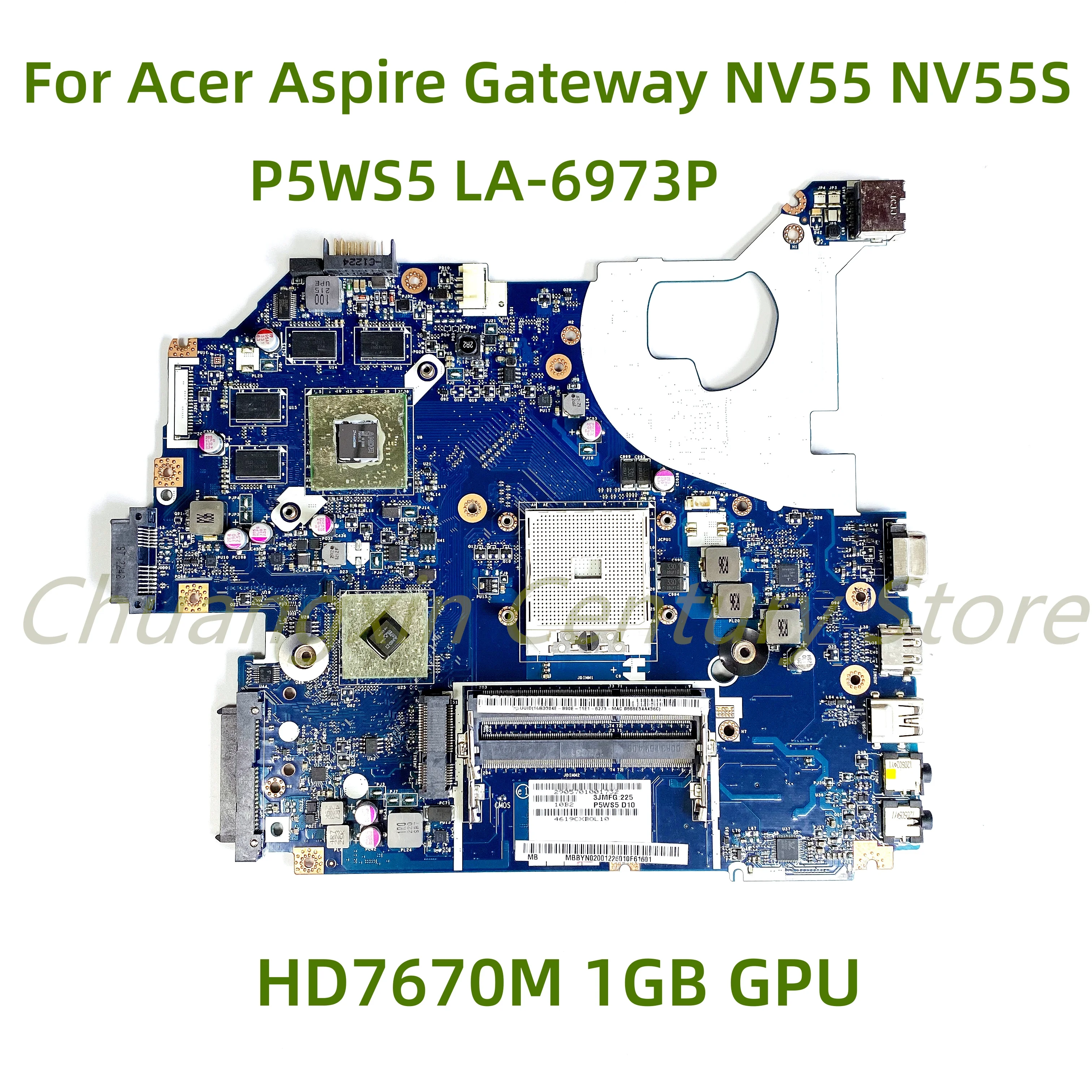 Suitable for Acer Aspire Gateway NV55 NV55S NV55S02U laptop motherboard P5WS5 LA-6973P with HD7670M GPU 100% Tested Fully Work