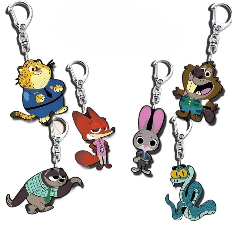 6 أنماط أنيمي Zootopia 2 الأجهزة الطرفية البسيطة ثعبان غاري المفاتيح جودي ملحق نيك لعبة ضابط ليوبارد لطيف الاكريليك لعبة الكسل #1