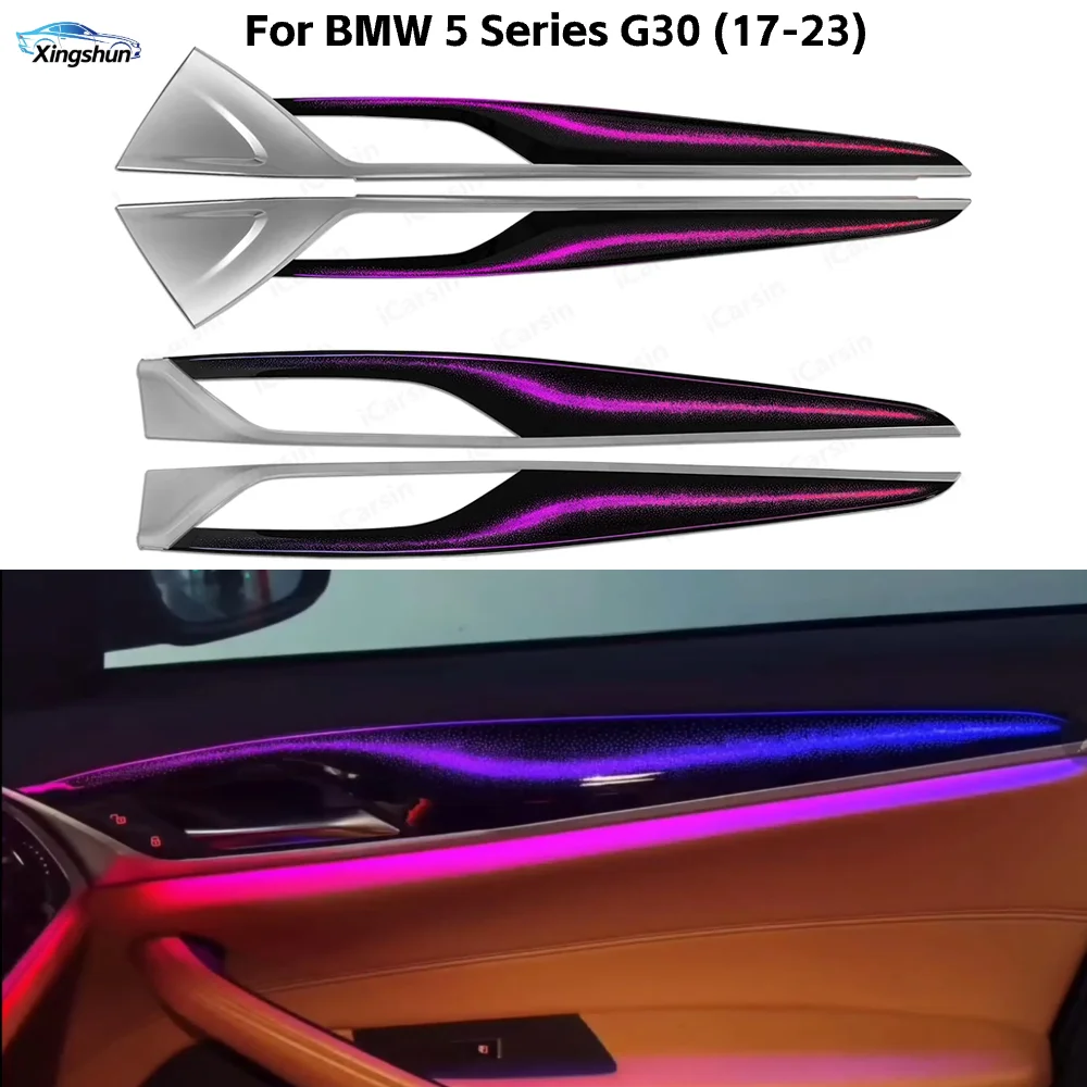 

64-цветная динамическая подсветка G30 для BMW 5 серии 2017-2023 (европейская версия), управление с экрана, улучшение внутренней подсветки