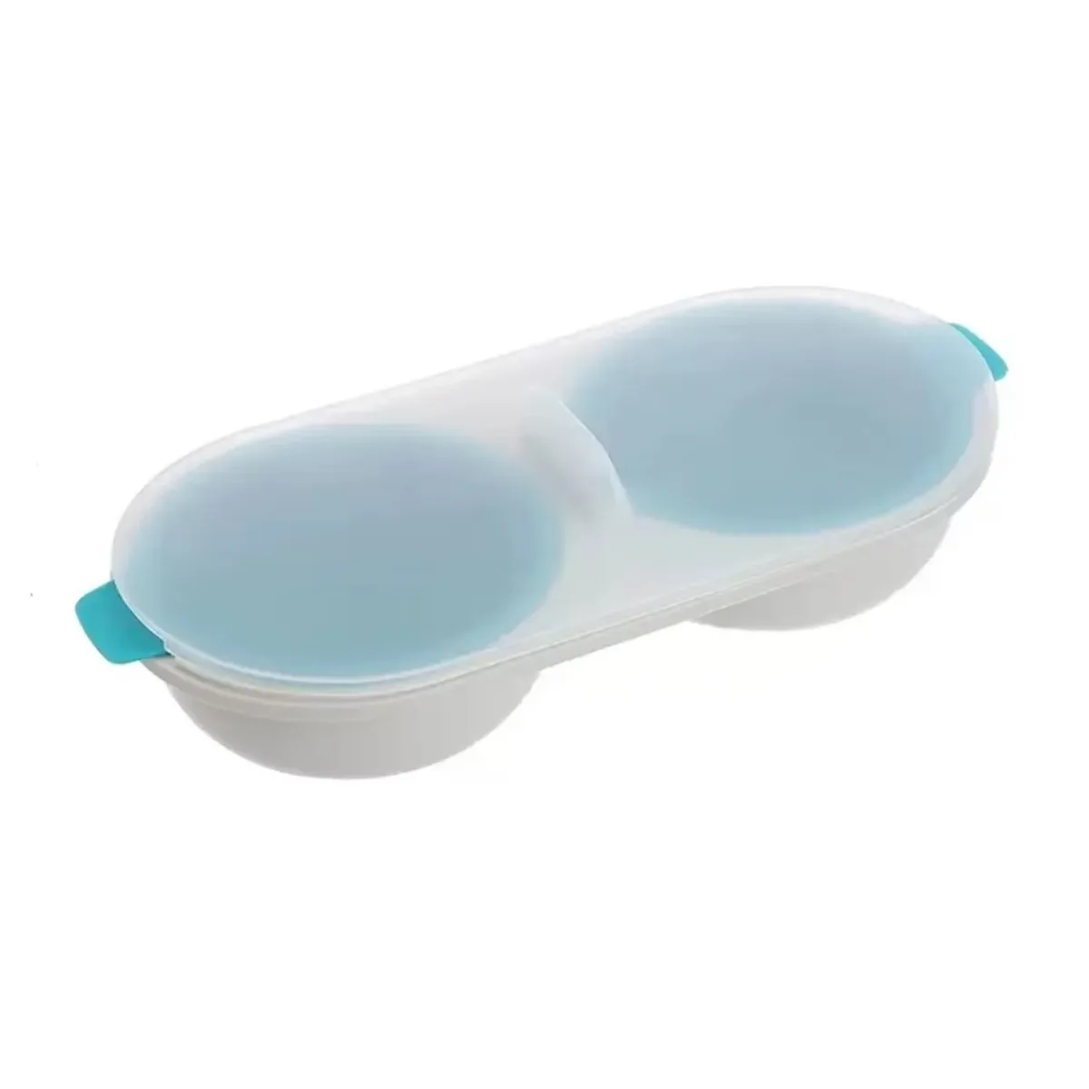 Microwave Egg Cooker 1PCS Double Cup Egg Boiler with Lid Non Stick Bottom Spring Mold Steamed Egg Maker Home Kitchen Tools view 2