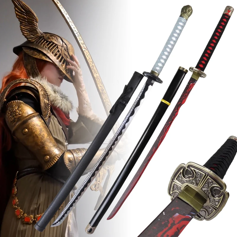 40inch Elden Katana Wood Sword Anime Cosplay Costume Ninja Knife Blade Real Size Japanese Katana Original Samurai Sabre Gift